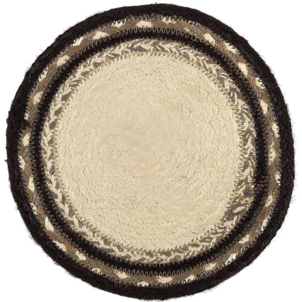 Sawyer Mill Charcoal Pig Jute Trivet 8" VHC Brands - The Fox Decor