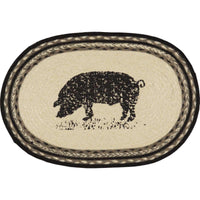 Thumbnail for Sawyer Mill Charcoal Pig Jute Braided Placemat Set of 6 - The Fox Decor