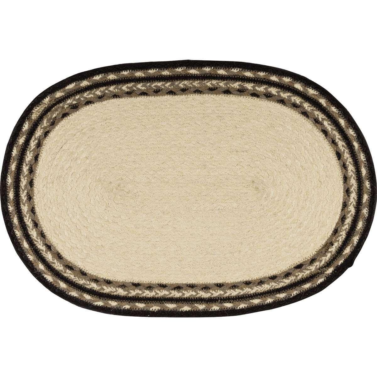 Sawyer Mill Charcoal Pig Jute Braided Placemat Set of 6 - The Fox Decor