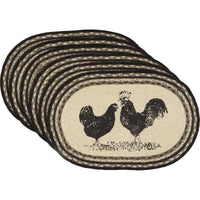 Thumbnail for Sawyer Mill Charcoal Poultry Jute Braided Placemat Set of 6 - The Fox Decor