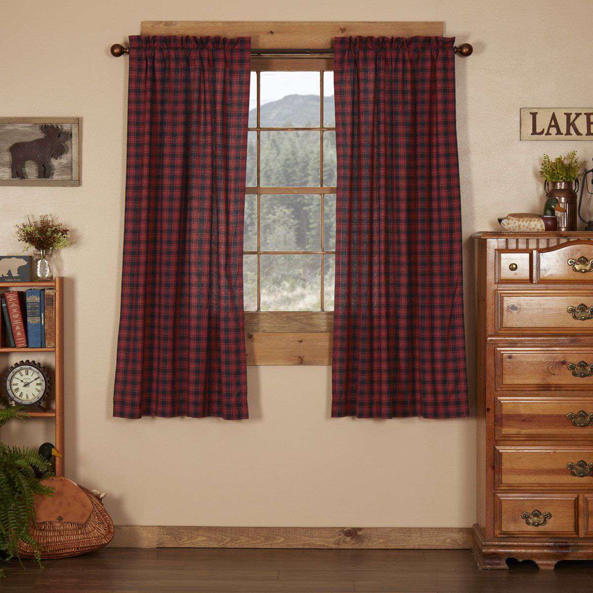 Cumberland Short Panel Country Curtain Set of 2 63x36 - The Fox Decor