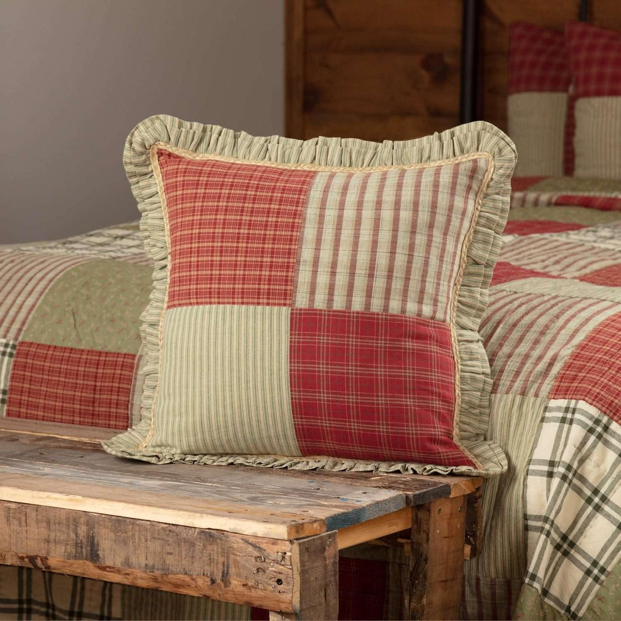 Prairie Winds Patchwork Pillow 18x18 - The Fox Decor