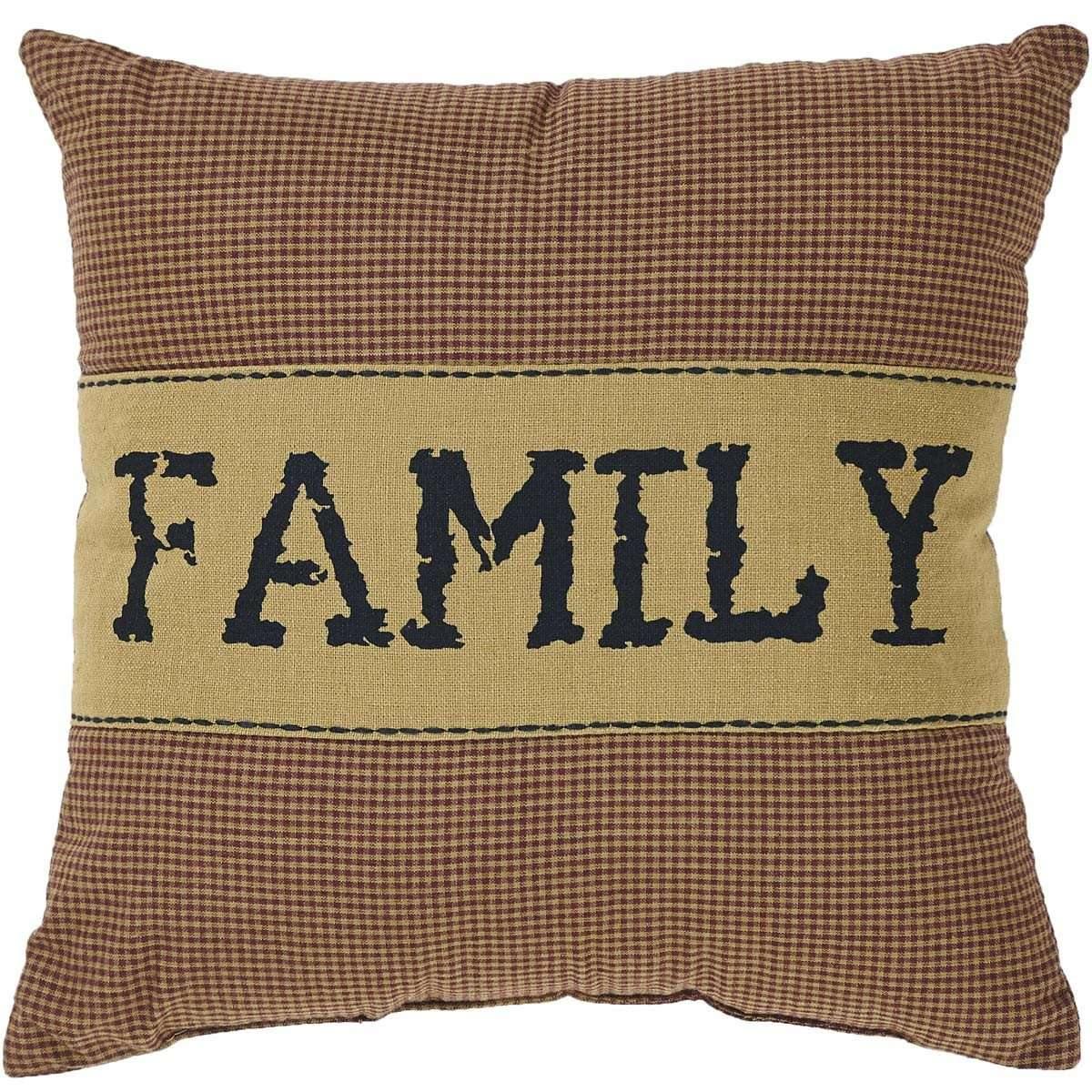 Heritage Farms Family Pillow 12x12 VHC Brands front