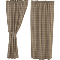 Thumbnail for Sawyer Mill Charcoal Plaid Short Panel Country Curtain Set of 2 63
