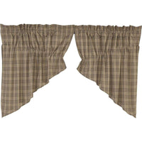 Thumbnail for Sawyer Mill Charcoal Plaid Prairie Swag Curtain Set of 2 36x36x18 VHC Brands online