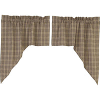 Thumbnail for Sawyer Mill Charcoal Plaid Swag Curtain Set of 2 36x36x16 - The Fox Decor