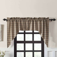 Thumbnail for Sawyer Mill Charcoal Plaid Swag Curtain Set 36