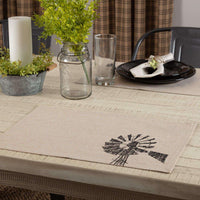 Thumbnail for Sawyer Mill Charcoal Windmill Cotton Placemat Set of 6 - The Fox Decor