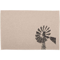 Thumbnail for Sawyer Mill Charcoal Windmill Cotton Placemat Set of 6 - The Fox Decor