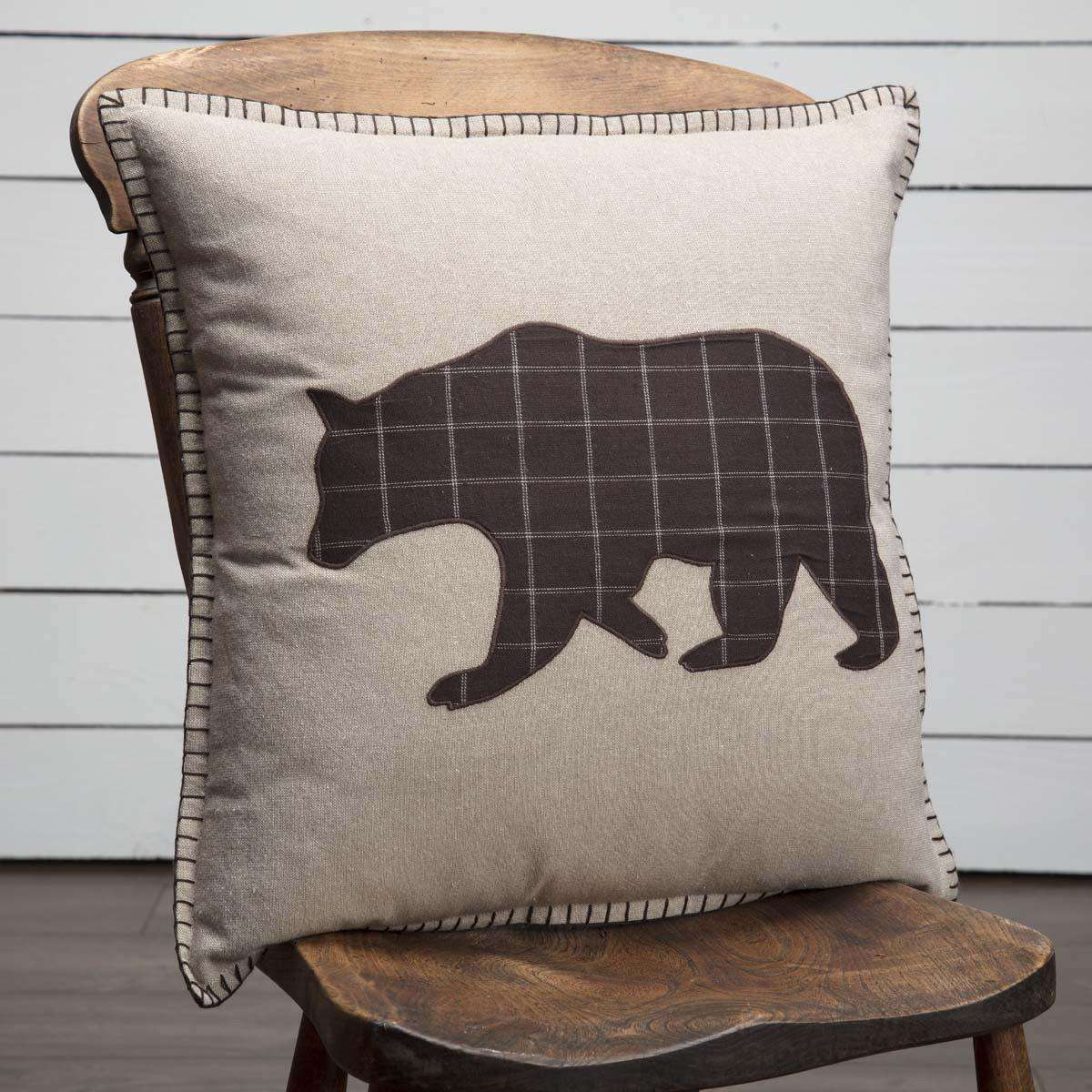 Wyatt Bear Applique Pillow 18" - The Fox Decor