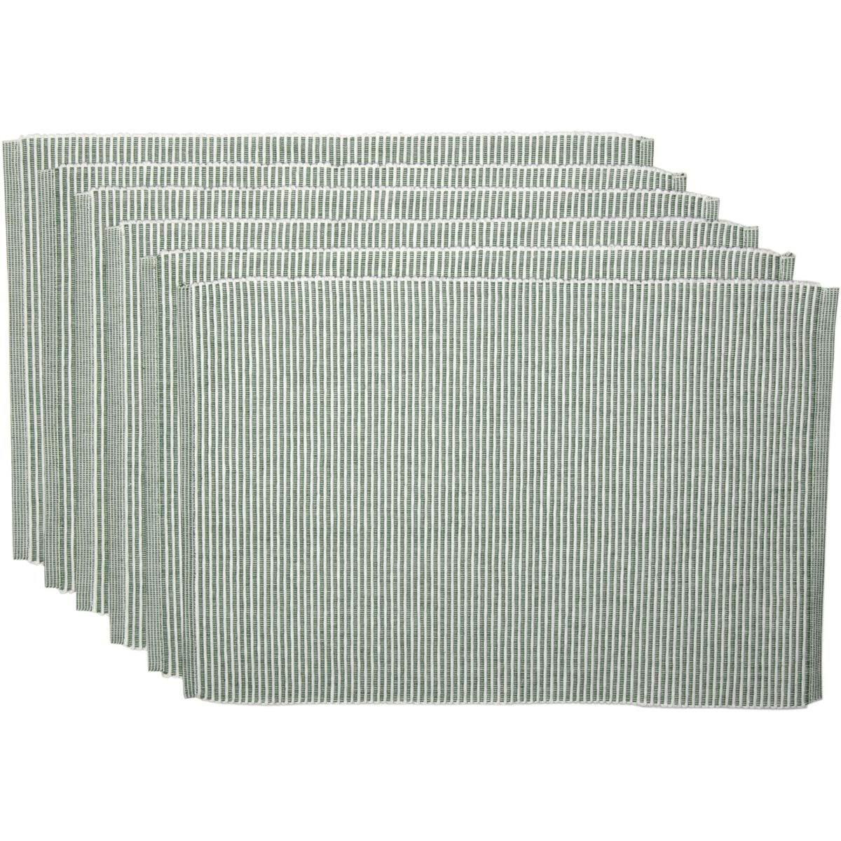 Ashton Green Ribbed Placemat Set of 6 VHC Brands - The Fox Decor
