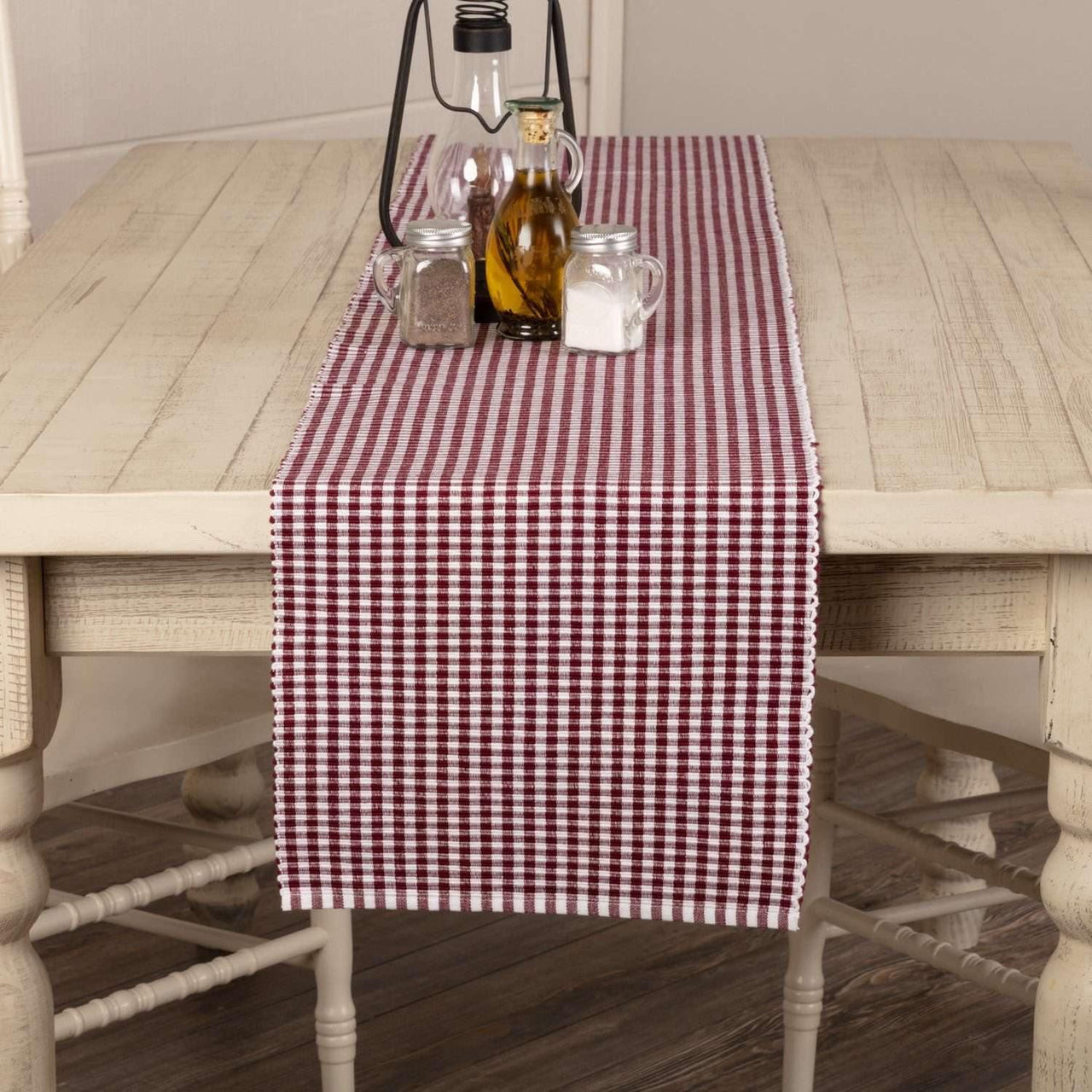 Tara Burgundy Ribbed Runner 13x72 VHC Brands - The Fox Decor