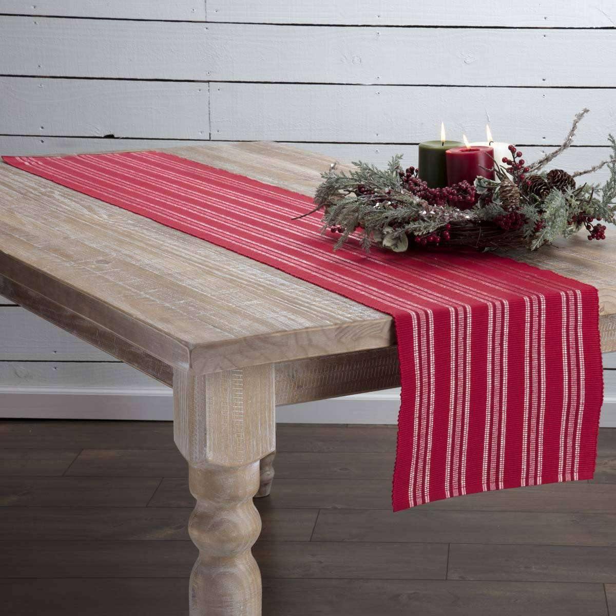 Holly Red Ribbed Runner 13x72 VHC Brands