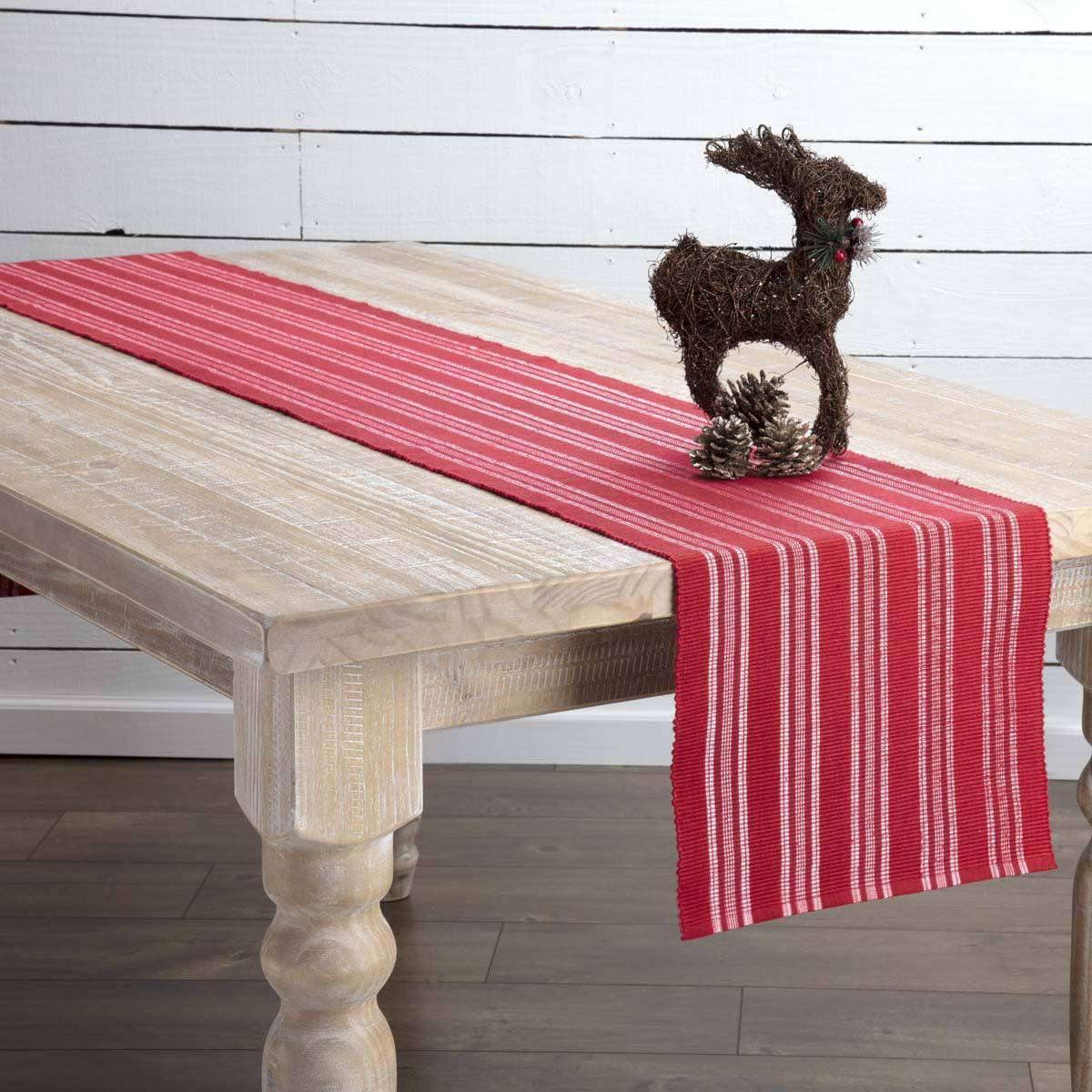 Holly Red Ribbed Runner 13x90 VHC Brands