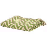 Thumbnail for Green Chevron Woven Throw 60