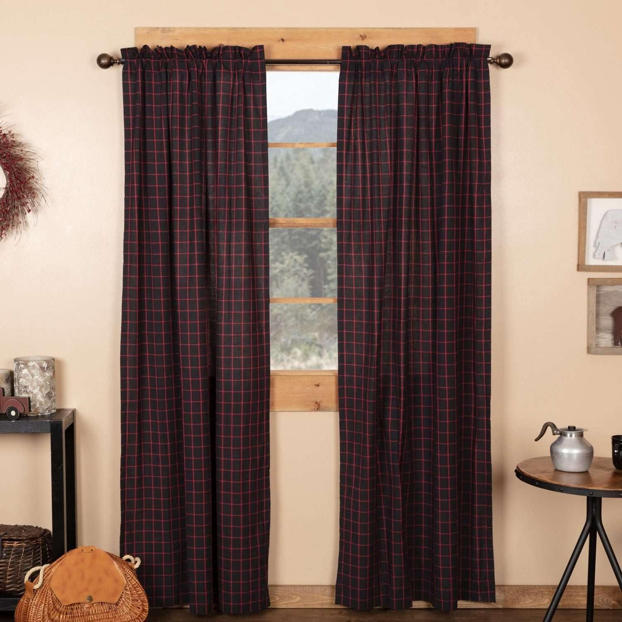 Glennock Plaid Panel Curtain Set of 2 84x40 - The Fox Decor