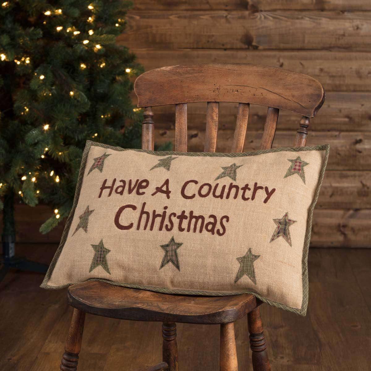 Country Christmas Pillow 14x22