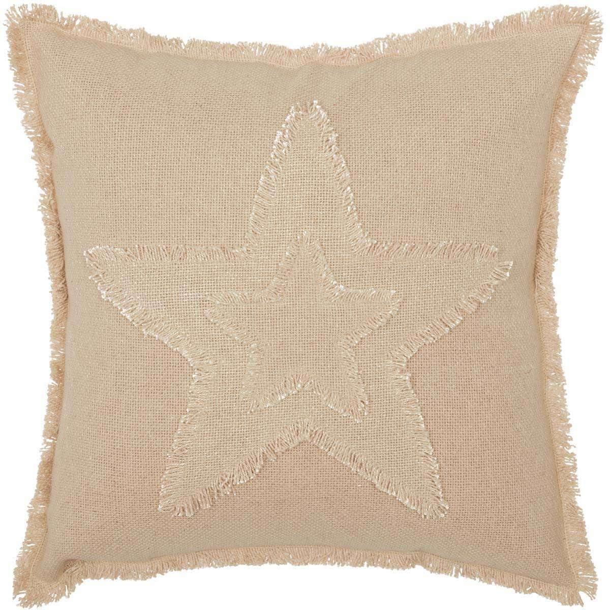 Burlap Vintage Star Pillow 18x18 - The Fox Decor