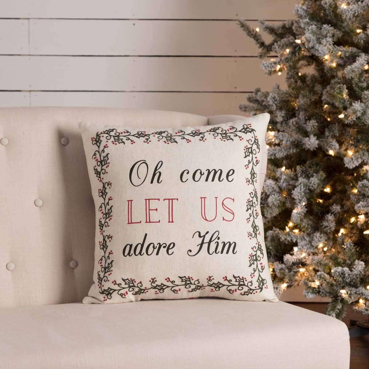 Hollis Oh Come Let Us Pillow 18x18