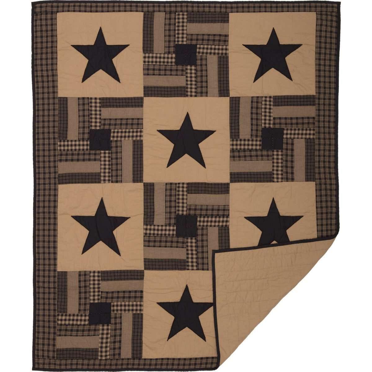 Black Check Star Quilted Throw 60x50 VHC Brands online