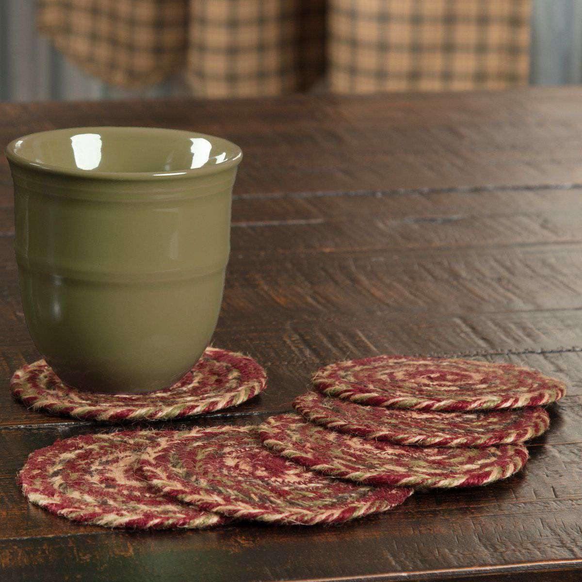 Cider Mill Jute Coaster Set of 6 VHC Brands - The Fox Decor