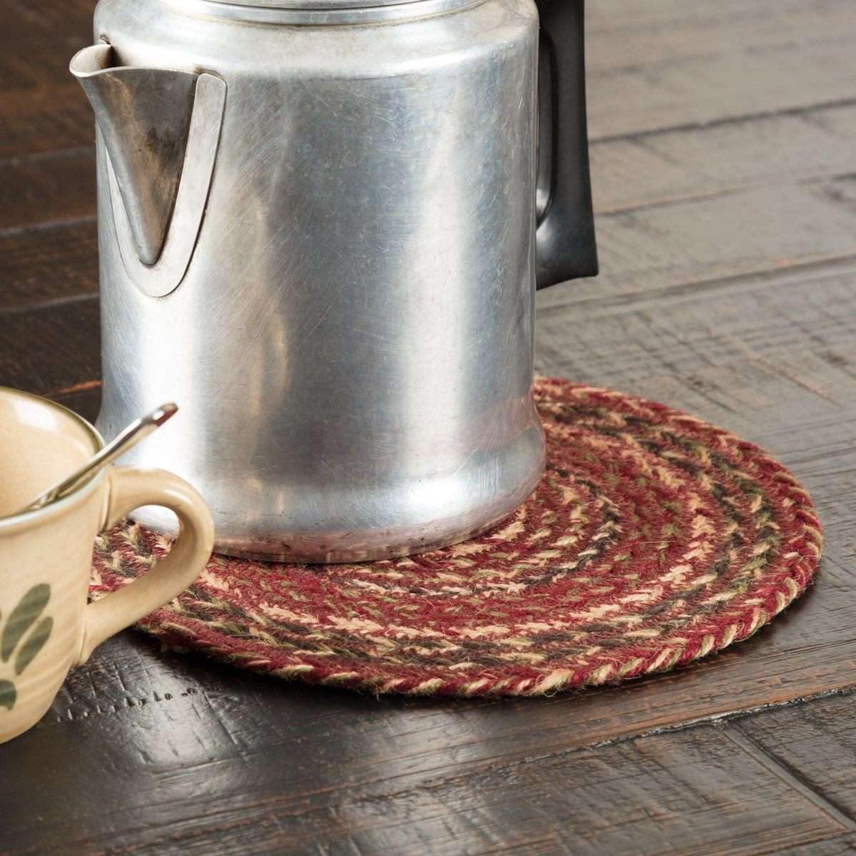 Cider Mill Jute Braided Trivet 8" VHC Brands - The Fox Decor