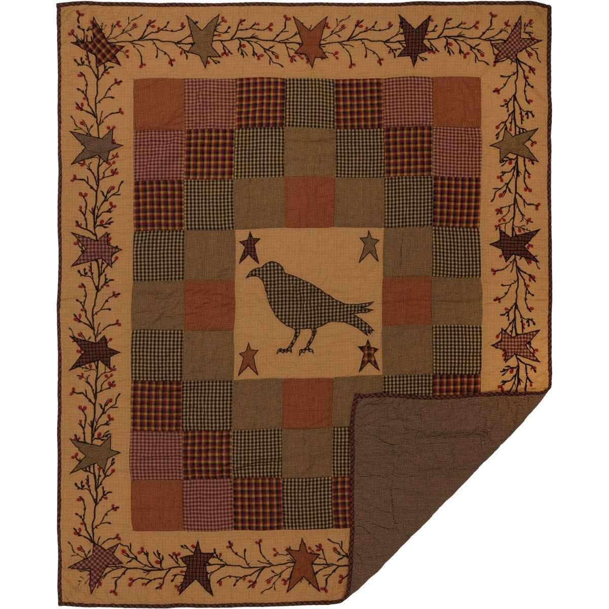 Heritage Farms Applique Crow and Star Quilted Throw 60x50 VHC Brands Online