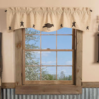 Thumbnail for Kettle Grove Applique Crow and Star Valance Curtain 16x60 - The Fox Decor