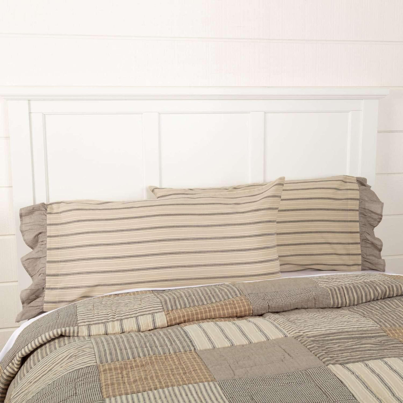 Sawyer Mill Charcoal King Pillow Case Set of 2 21x40 VHC Brands - The Fox Decor