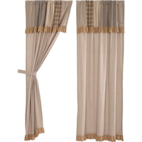 Thumbnail for Sawyer Mill Charcoal/Blue/Red Panel Curtain with Attached Patchwork Valance Set of 2 84x40 - The Fox Decor