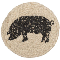 Thumbnail for Sawyer Mill Charcoal Pig Jute Coaster 