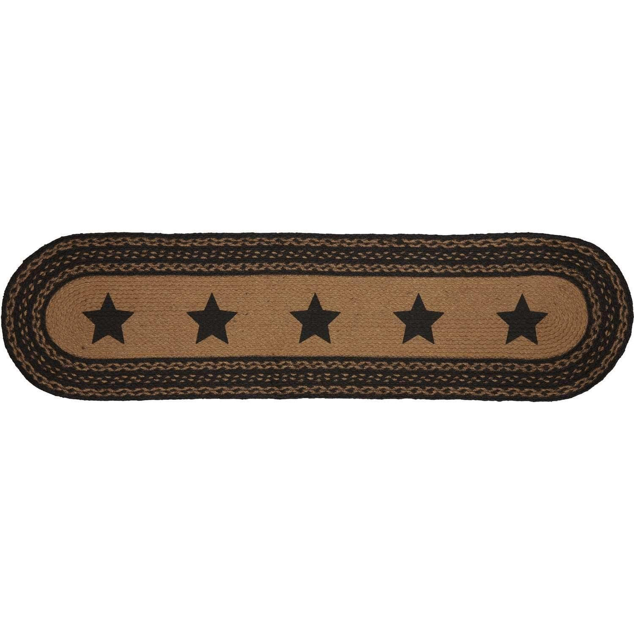Farmhouse Jute Runner Stencil Stars 13x48 VHC Brands - The Fox Decor