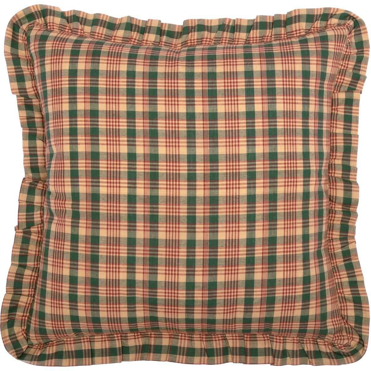 RUSTIC PLAID PATCH PILLOW COVER 18X18