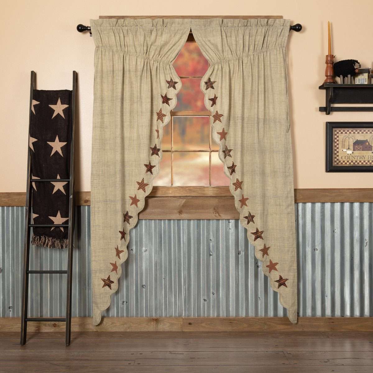 Abilene Star Prairie Short Panel Curtain Set of 2 - The Fox Decor