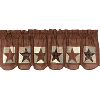 Thumbnail for Abilene Patch Block and Star Valance Curtain Burgundy VHC Brands - The Fox Decor