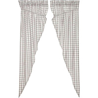 Thumbnail for Annie Buffalo Grey Check Prairie Long Panel Curtain Set of 2 - The Fox Decor