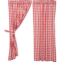 Thumbnail for Annie Buffalo Red Check Short Panel Curtain Set of 2 63