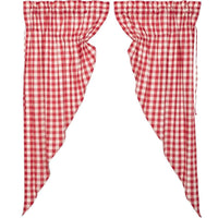 Thumbnail for Annie Buffalo Red Check Prairie Short Panel Curtain Set of 2 63x36x18 VHC Brands - The Fox Decor
