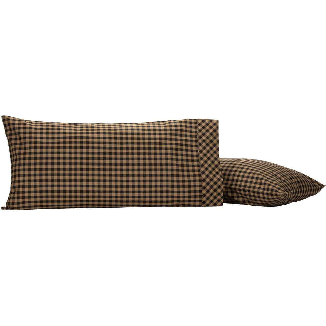 Black Check King Pillow Case Set of 2 21x40 VHC Brands - The Fox Decor