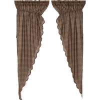 Thumbnail for Black Check Scalloped Prairie Long Panel Curtain Set of 2 84x36x18 VHC Brands - The Fox Decor