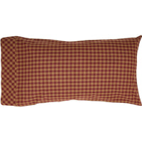 Thumbnail for Burgundy Check King Pillow Case Set of 2 21x40