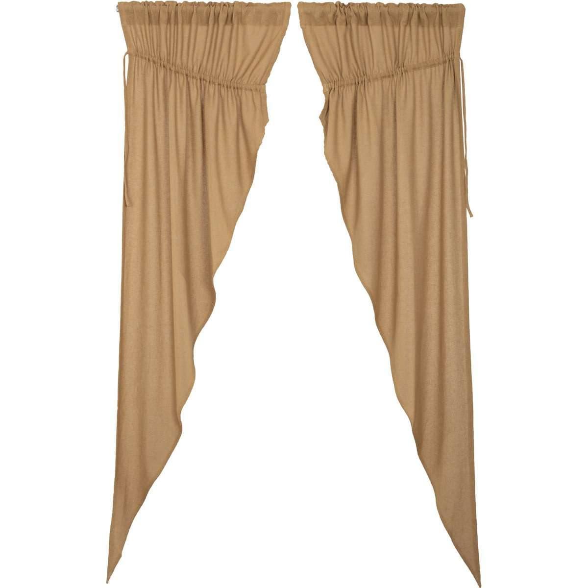 Burlap Natural Prairie Long Panel Curtain Set of 2 84x36x18 VHC Brands - The Fox Decor