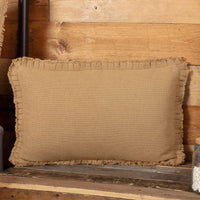 Thumbnail for Burlap Natural Pillow w/ Fringed Ruffle 14x22 VHC Brands