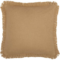 Thumbnail for Burlap Natural Pillow w/ Fringed Ruffle 18x18 VHC Brands front