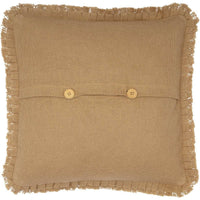 Thumbnail for Burlap Natural Pillow w/ Fringed Ruffle 18x18 VHC Brands back
