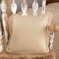 Thumbnail for Burlap Vintage Pillow w/ Fringed Ruffle 18x18 VHC Brands - The Fox Decor
