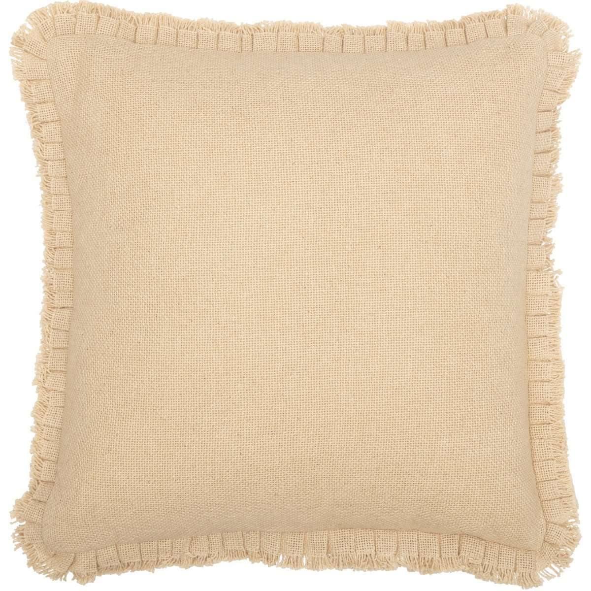 Burlap Vintage Pillow w/ Fringed Ruffle 18x18 VHC Brands - The Fox Decor