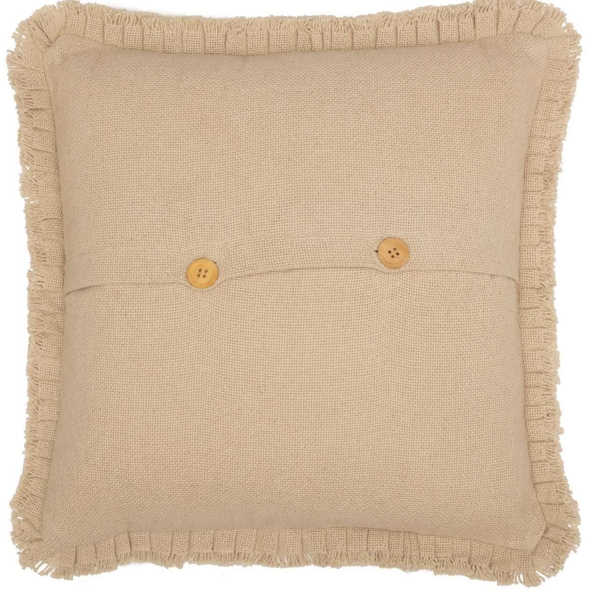 Burlap Vintage Pillow w/ Fringed Ruffle 18x18 VHC Brands - The Fox Decor