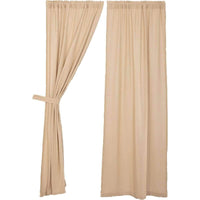 Thumbnail for Burlap Natural/Chocolate/Vintage/Antique White Panel Curtain Set of 2 84x40 - The Fox Decor
