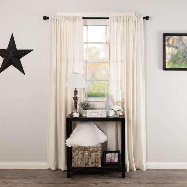 Burlap Natural/Chocolate/Vintage/Antique White Panel Curtain Set of 2 84x40 - The Fox Decor